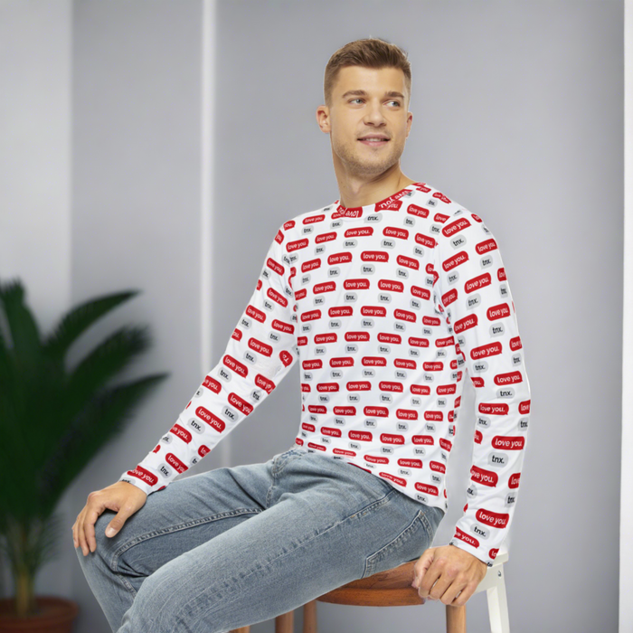 Valentine LOVE Men's Long Sleeve Shirt - Embrace Luxury and Distinction