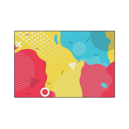 Elegant Geometric Area Rug with Stylish Black Trim by Elite House