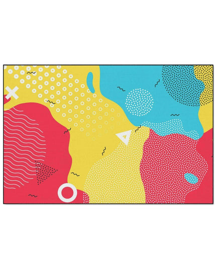 Elegant Geometric Area Rug with Stylish Black Trim by Elite House