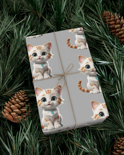 Eco-Conscious Cat Lover's Christmas Gift Wrap Set