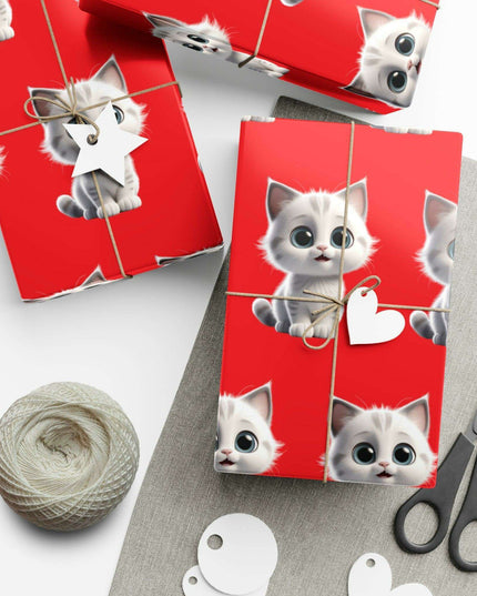 Customized Cat-Inspired Eco-Conscious Gift Wrapping Paper Set in Three Sizes