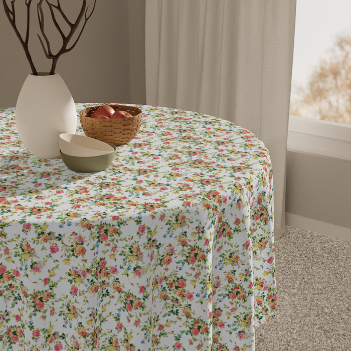 Spring Bloom French Style Tablecloth | Colorful 55.1" x 55.1" Polyester Fabric