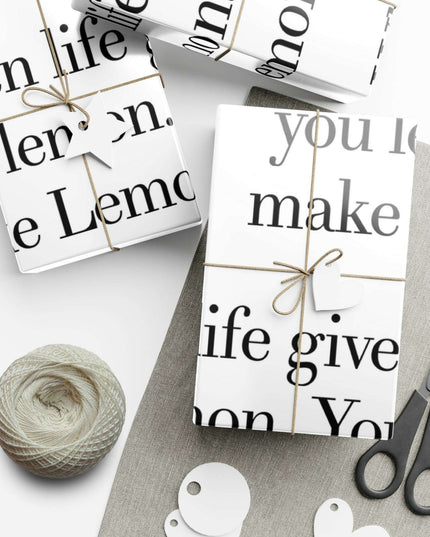 Elegant Lemon-Themed Gift Wrap Paper for Distinctive Presentations