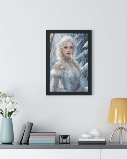 Winter Wonderland Puppy Framed Gaming Art - Sustainable Decor for Your Home