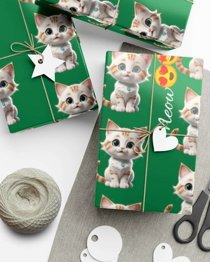 Eco-Friendly Cat Lover's Gift Wrap in Elegant Matte & Satin Finishes