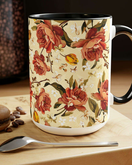 Elegant Duo Ceramic Coffee Mug Set - Pair