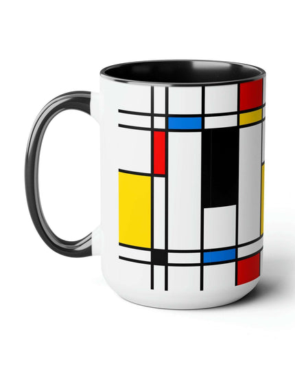 Opulent Two-Tone Ceramic Coffee Mugs - 15oz Luxury Experience