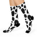 Elegant Black Accents Crew Socks - Unisex One Size Fits All 5-12