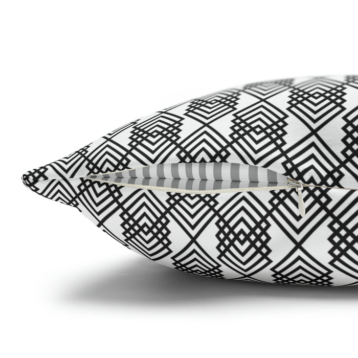 Chic Black and White Diamond Pattern Pillowcase
