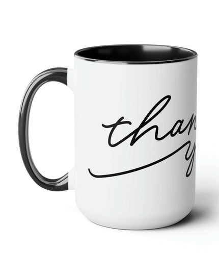 Elegant Two-Tone Ceramic Coffee Mugs - 15oz from the Elite Enigma Collection