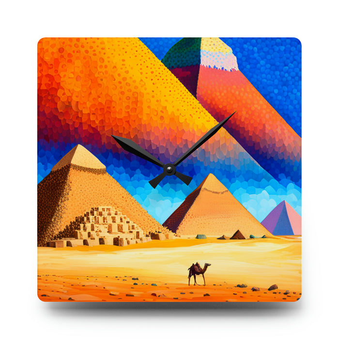 Elegant Vivid Prints Pyramid Wall Clocks with Keyhole Hanging Slot