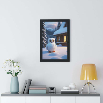 Charming Sustainable Owl Framed Art Print - Maison d'Elite Vertical Poster