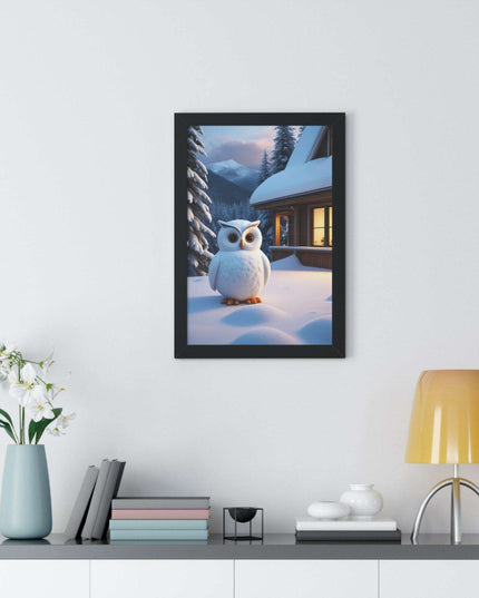 Charming Sustainable Owl Framed Art Print - Maison d'Elite Vertical Poster