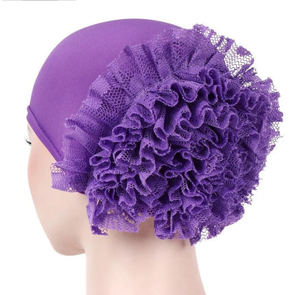 Peekaboo Studio Large Solid Color Lace Flower Hat with Adjustable Fit
