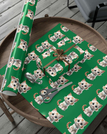 Eco-Friendly Cat Lover's Gift Wrap in Elegant Matte & Satin Finishes