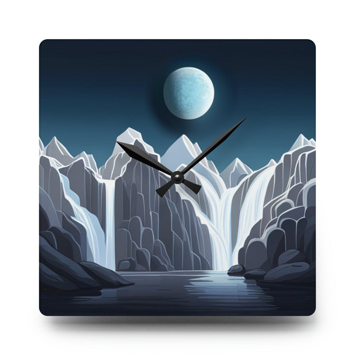 Elite Mountain Landscape Acrylic Wall Clocks - Stylish Minimalist Timepieces for Modern Spaces