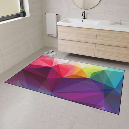 Luxurious Geometric Non-Slip Polyester Floor Mat for Professional Environments