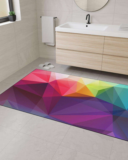 Luxurious Geometric Non-Slip Polyester Floor Mat for Professional Environments