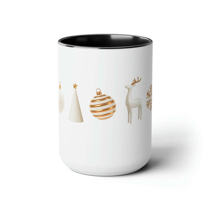 Sophisticated Two-Tone Ceramic Coffee Mugs - Luxe Indulgence Series