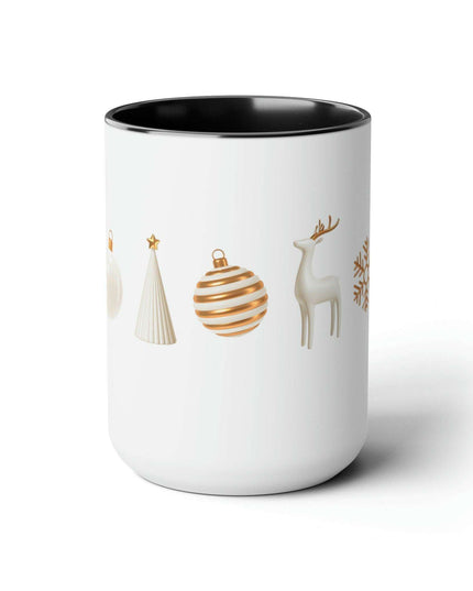 Sophisticated Two-Tone Ceramic Coffee Mugs - Luxe Indulgence Series