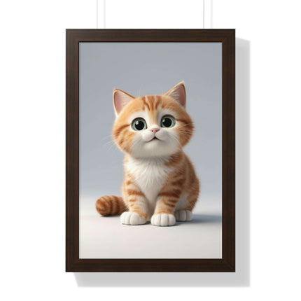 Sustainable Chic Cat Art Framed Print for Eco-Friendly Home Decor