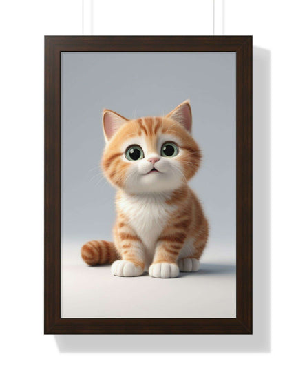 Sustainable Chic Cat Art Framed Print for Eco-Friendly Home Decor