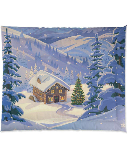 Festive Winter Wonderland Plush Comforter - Luxurious Polyester Bedding