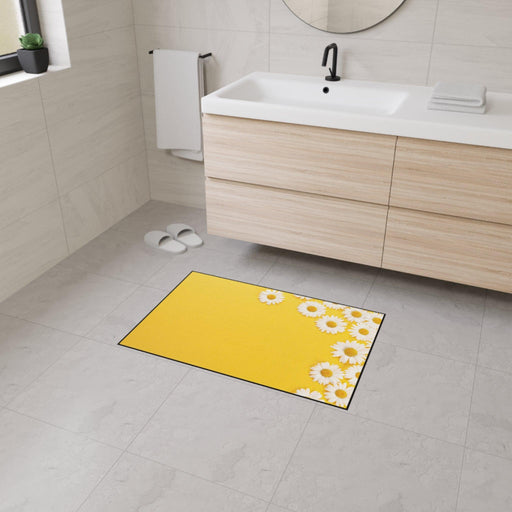 Elegant Chamomile Luxury Floor Mat with Anti-Slip Backing