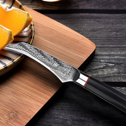 Japanese Damascus Steel Kitchen Fruit Knife AUS10 60HRC G10 Octagonal Handle