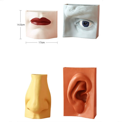Five Sense Flower Resin Vase for Home Decor Centerpiece