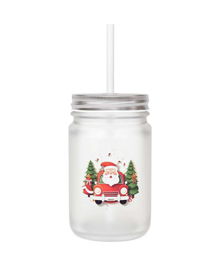 Personalized 16oz Frosted Glass Mason Jar Sipper Set with Straw and Lid