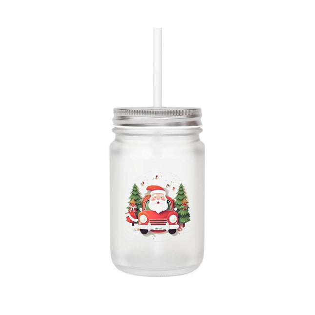 Personalized 16oz Frosted Glass Mason Jar Sipper Set with Straw and Lid