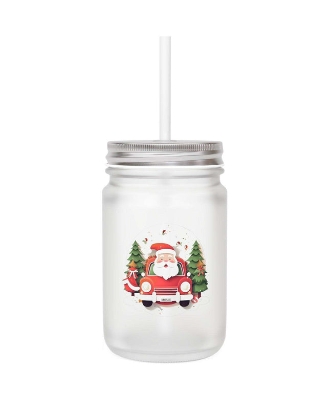 Personalized 16oz Frosted Glass Mason Jar Sipper Set with Straw and Lid