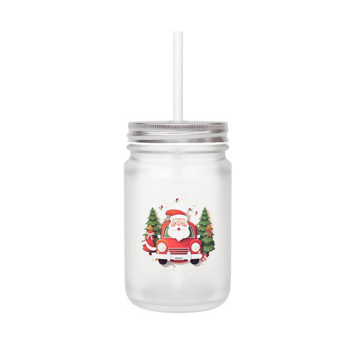 Customized Frosted Glass Mason Jar Sipper Bundle - 16oz with Lid and Straw