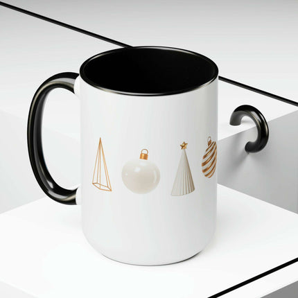 Sophisticated Two-Tone Ceramic Coffee Mugs - Luxe Indulgence Series