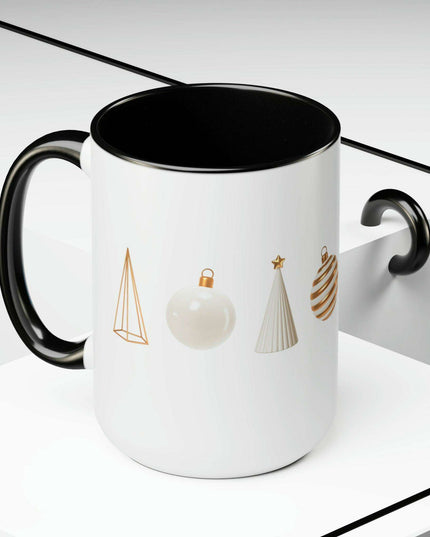 Sophisticated Two-Tone Ceramic Coffee Mugs - Luxe Indulgence Series