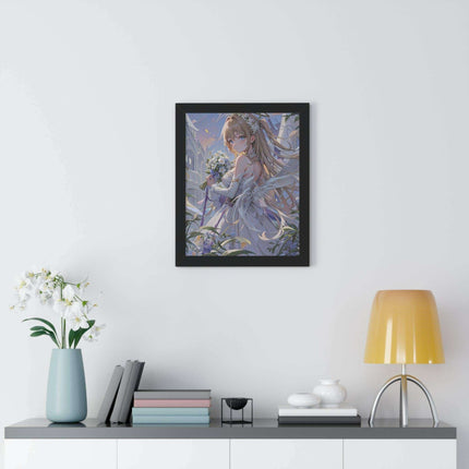 Chic Eco-Friendly Anime Girl Vertical Art Print for Sustainable Home Decor