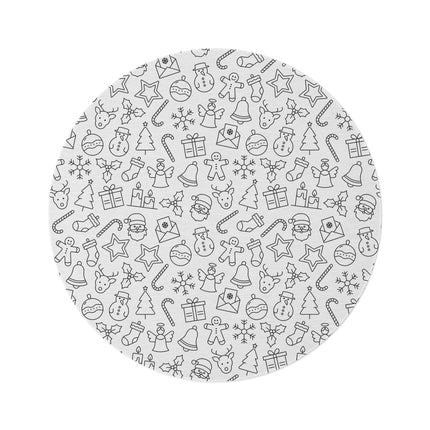 Cozy Snowman Chenille Round Rug for Winter Decor - 5ft