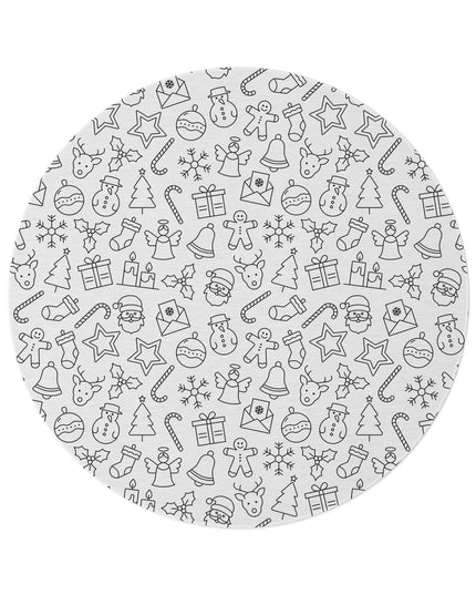 Cozy Snowman Chenille Round Rug for Winter Decor - 5ft