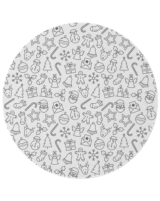 Cozy Snowman Chenille Round Rug for Winter Decor - 5ft