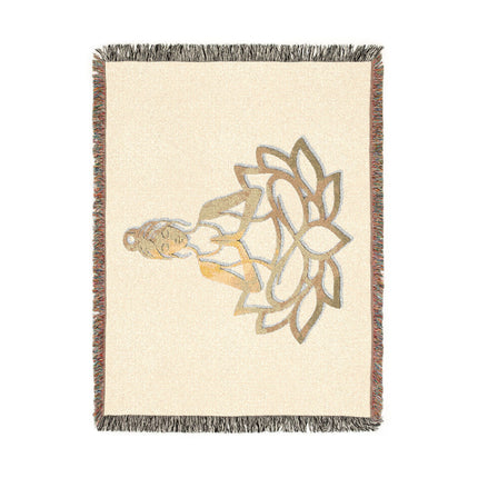 Printify Meditation Buddha Woven Blanket - Cozy Yoga Throw, Lotus Desi