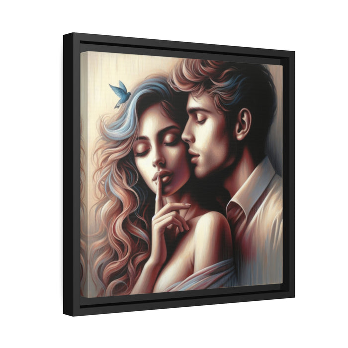 Elegant Whisper - Sustainable Matte Canvas Print in Black Pinewood Frame