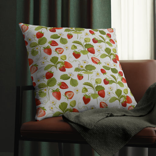 Strawberry Stain-Free and Waterproof Outdoor Pillows with Concealed Zipper