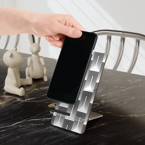 Peekaboo Abstract Geometric Mobile Display Stand with High-End Glossy Design