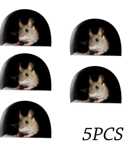 Whimsical Mouse Hole Wall Stickers: Enchant Your Living Space