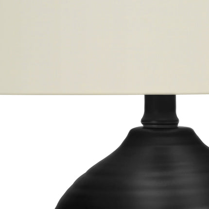 Room & Decor 17"H Transitional Black Ceramic Table Lamp with Ivory Sha
