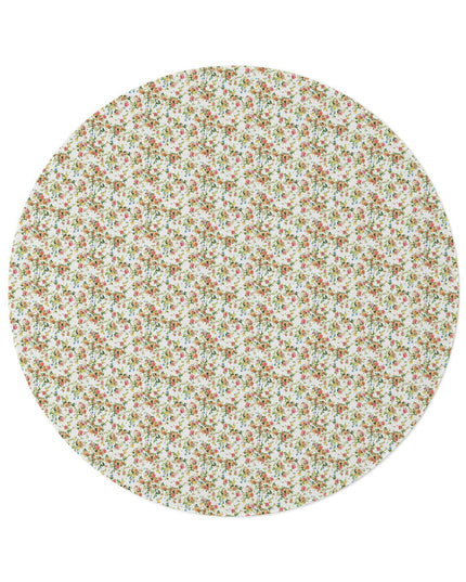 Charming Floral Elegance Round Chenille Rug - Vintage Delight