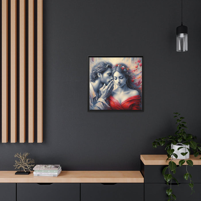 Sleek Matte Black "Whispering Valentine" Canvas Art for Contemporary Home Decor