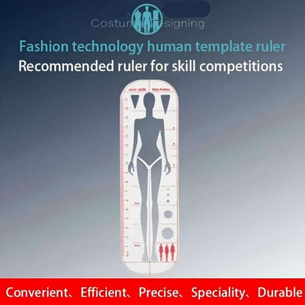 Fashion Sketching Acrylic Ruler and Design Template for Tailoring Excellence
