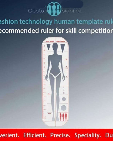 Fashion Sketching Acrylic Ruler and Design Template for Tailoring Excellence